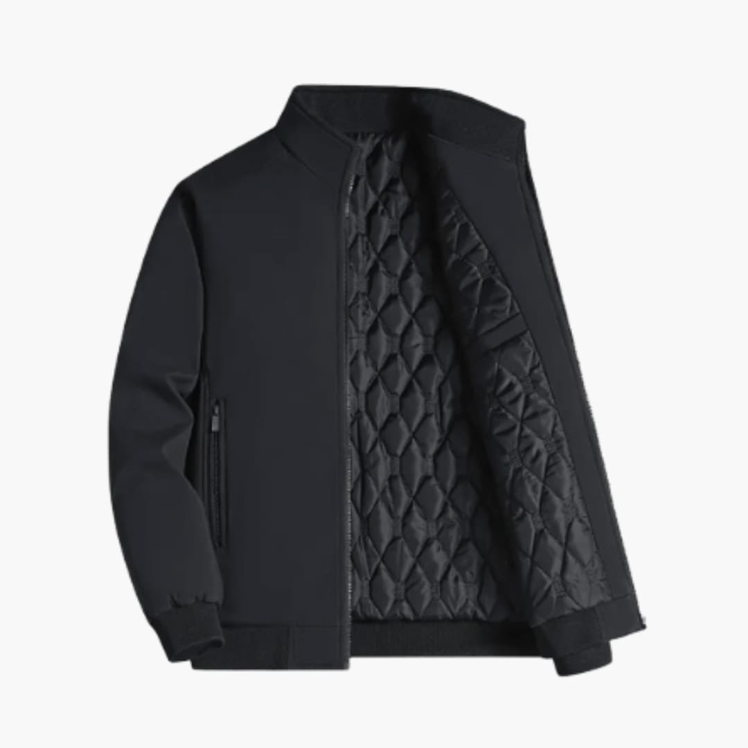 Warm Padded Men's Coat with Collar