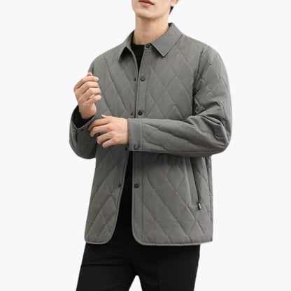 Warm Padded Men's Coat with Collar
