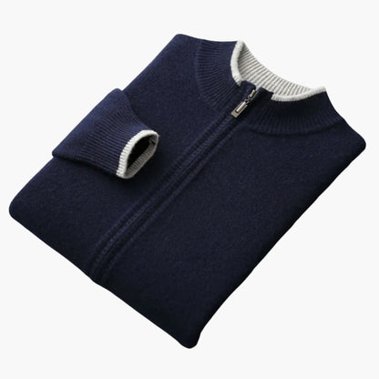 Men's Crew Neck Zipper Sweater