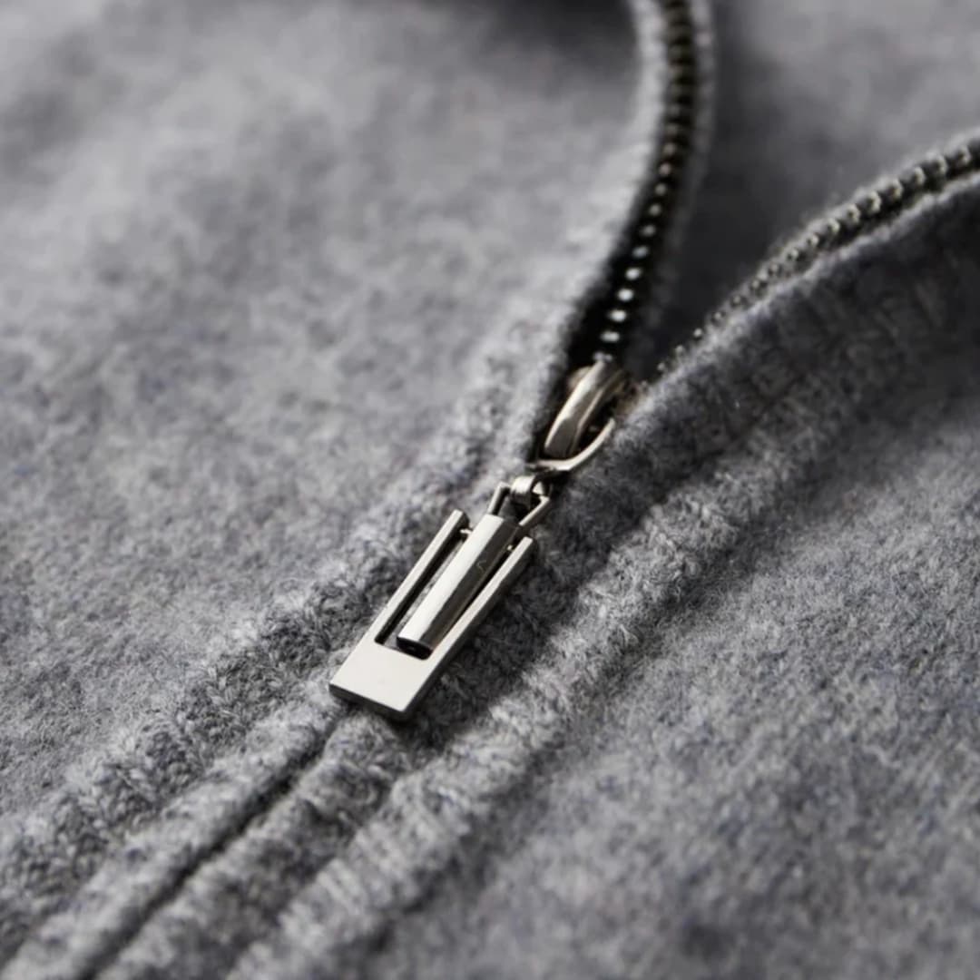 Men's Cozy Zip Cardigan with Textured Details
