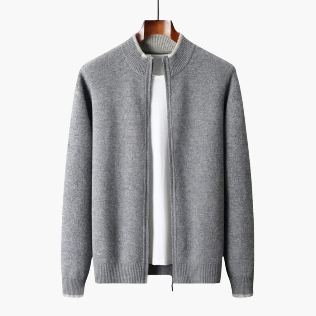 Men's Zip Front Ribbed Sweater