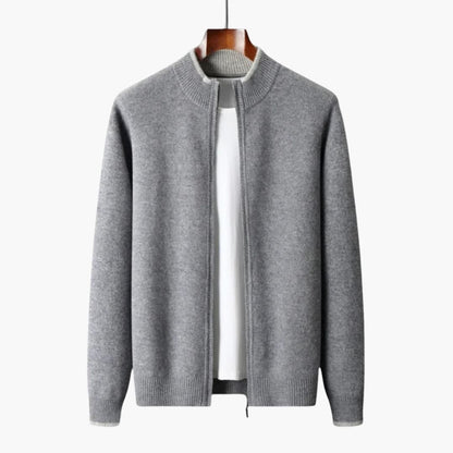 Men's Zip Front Ribbed Sweater