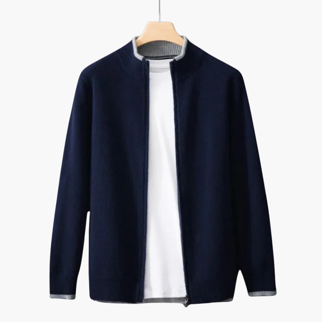 Men's Crew Neck Zipper Sweater