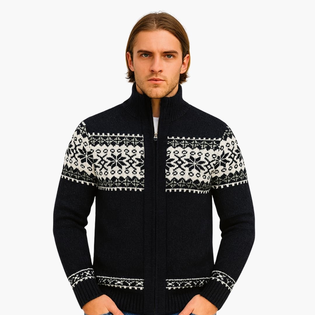 Men's Button Down Collar Sweater Jacket - Olytrend