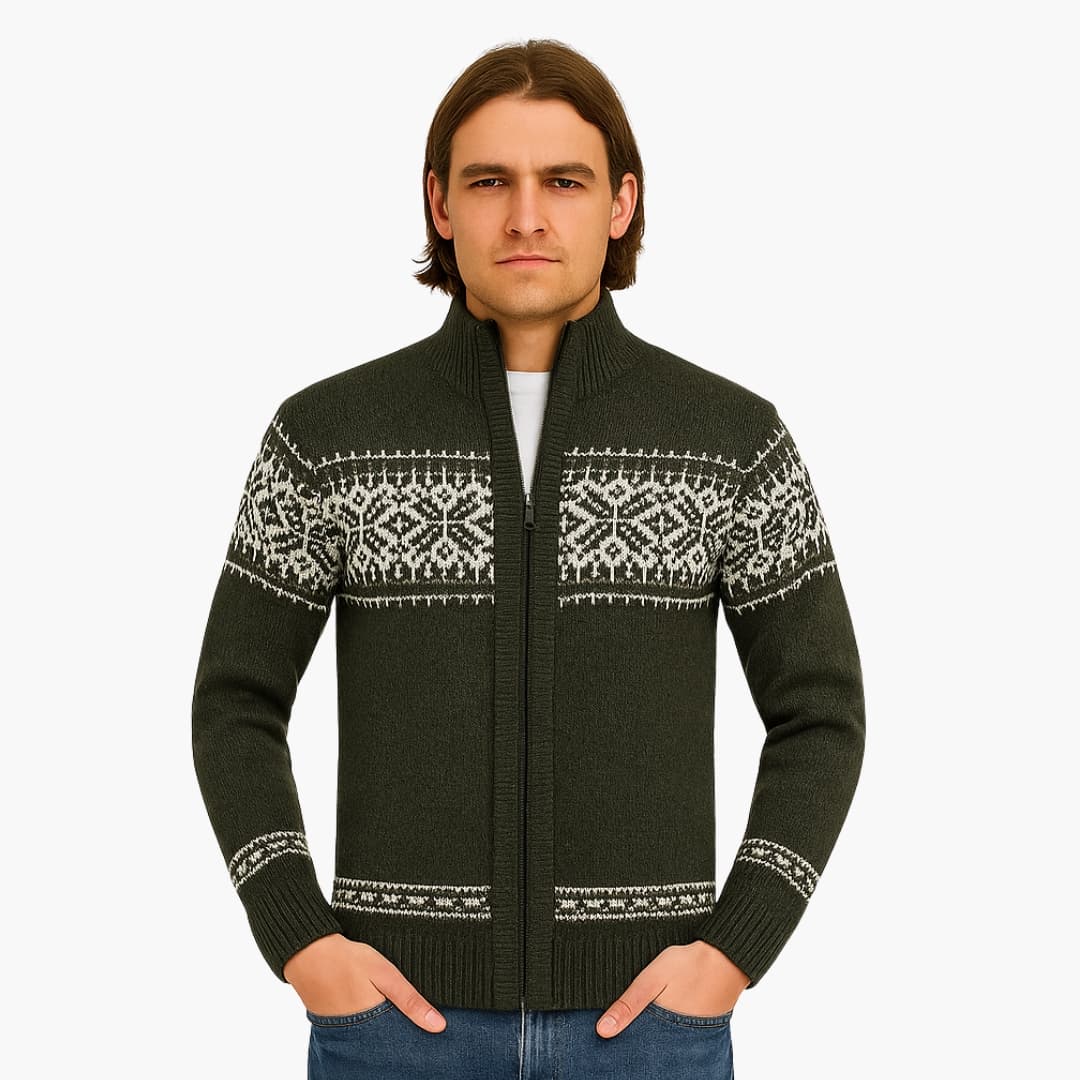 Men's Button Down Collar Sweater Jacket