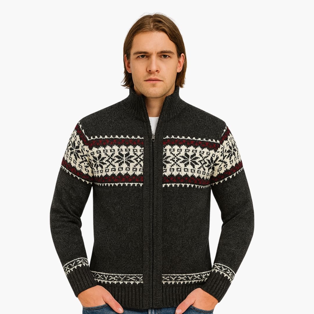 Men's Button Down Collar Sweater Jacket