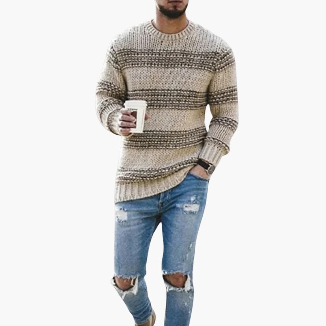 Classic Crew Neck Men's Long Sleeve Sweater - Olytrend