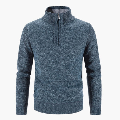 Warm Textured Men's Half Zip Sweater