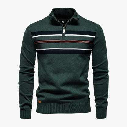 Men's Crew Neck Striped Pullover Sweater - Olytrend