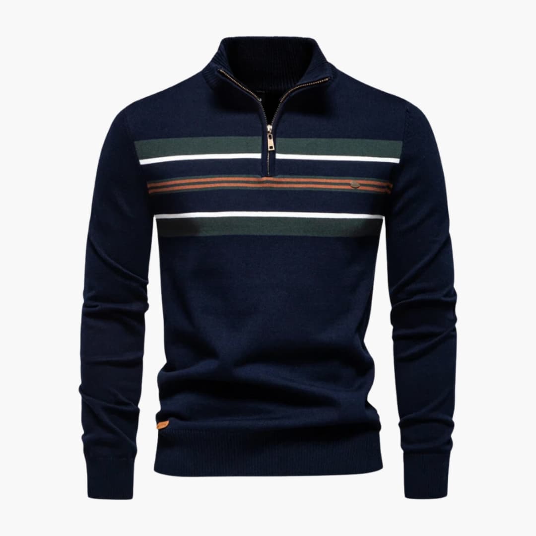 Men's Crew Neck Striped Pullover Sweater