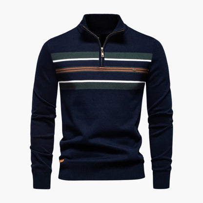 Men's Crew Neck Striped Pullover Sweater