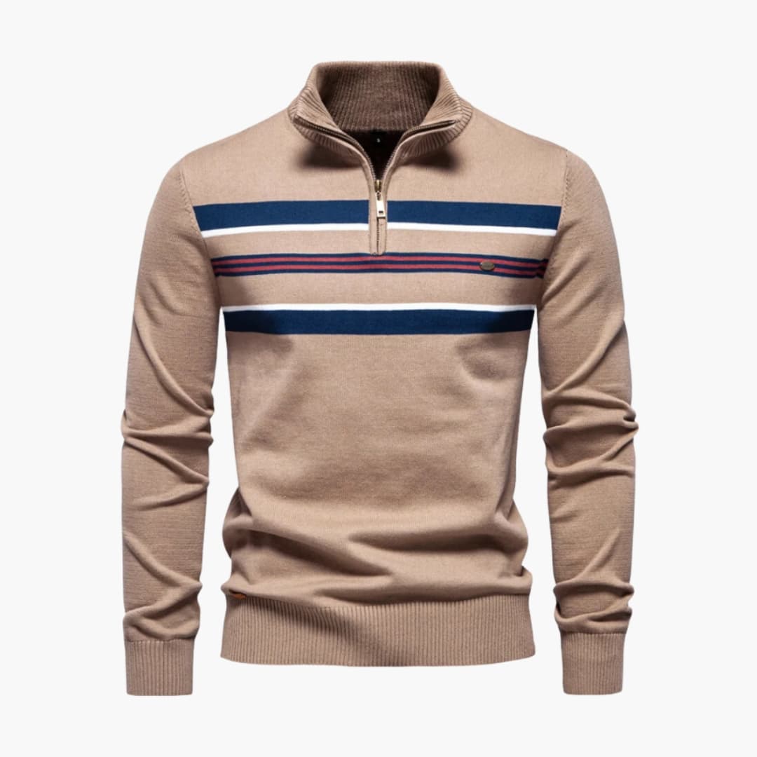 Men's Crew Neck Striped Pullover Sweater