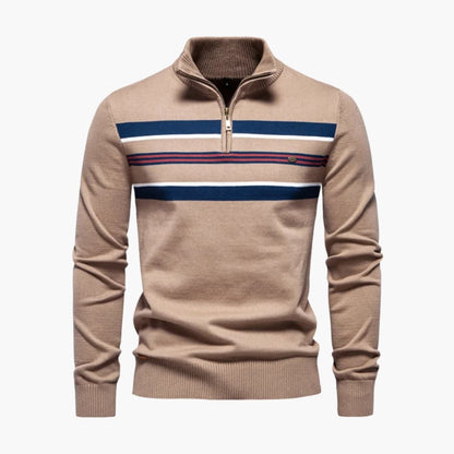 Men's Crew Neck Striped Pullover Sweater