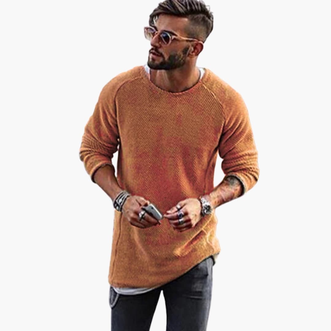 Classic Crew Neck Wool Sweater for Men