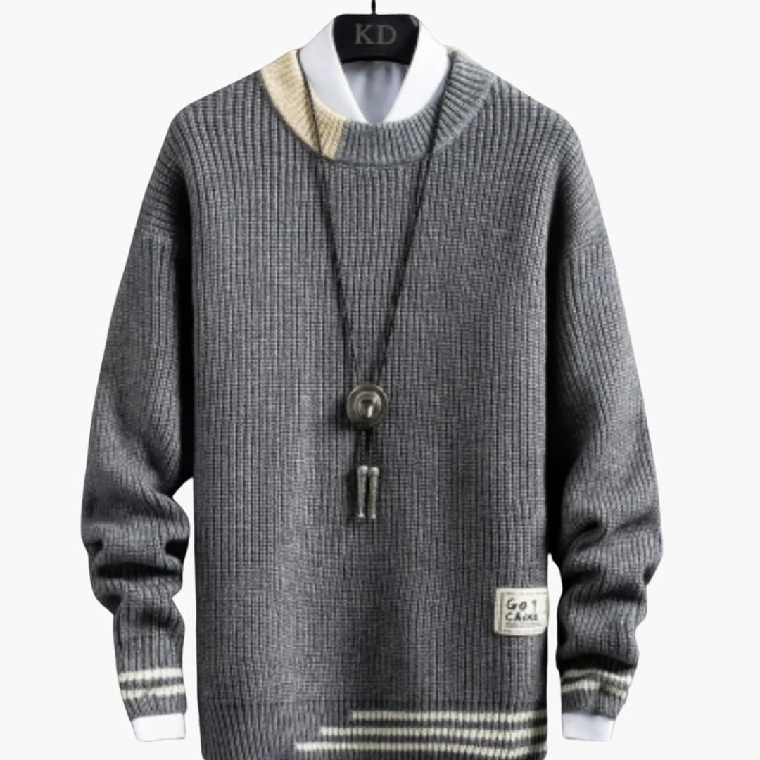 Classic Crew Neck Knit Pullover Sweater