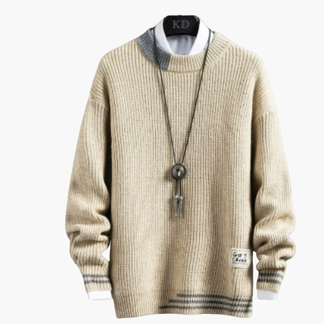 Classic Crew Neck Knit Pullover Sweater - Olytrend