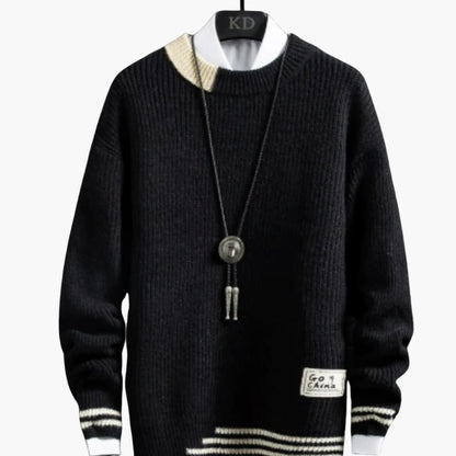Classic Crew Neck Knit Pullover Sweater