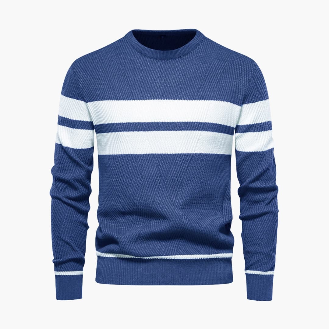 Classic Crew Neck Stripe Pullover Sweater