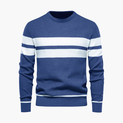 Classic Crew Neck Stripe Pullover Sweater