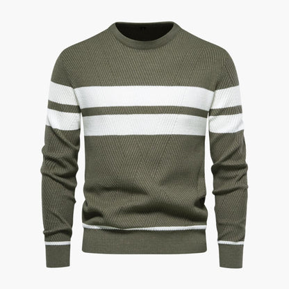 Classic Crew Neck Stripe Pullover Sweater