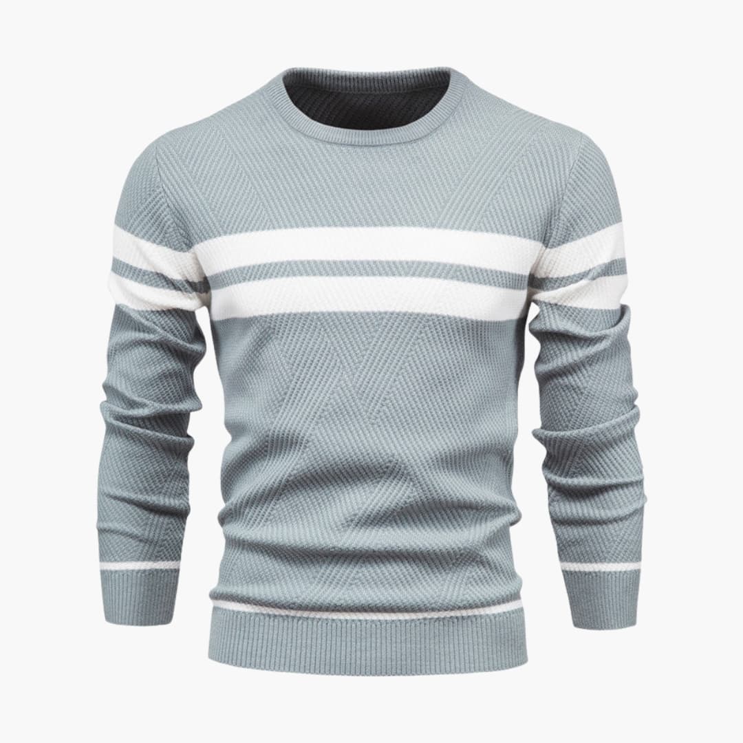 Classic Crew Neck Stripe Pullover Sweater