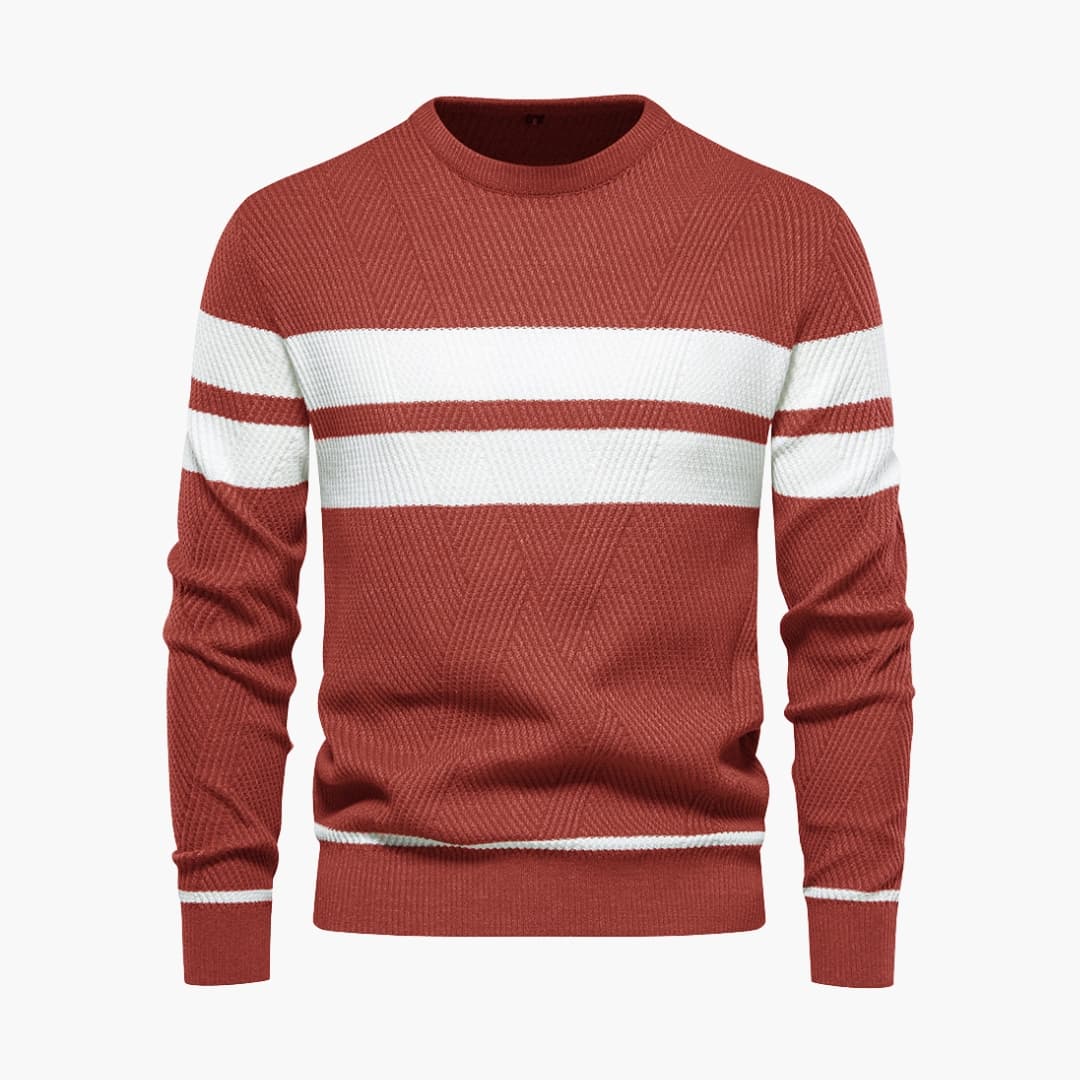 Classic Crew Neck Stripe Pullover Sweater