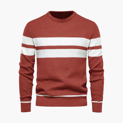 Classic Crew Neck Stripe Pullover Sweater