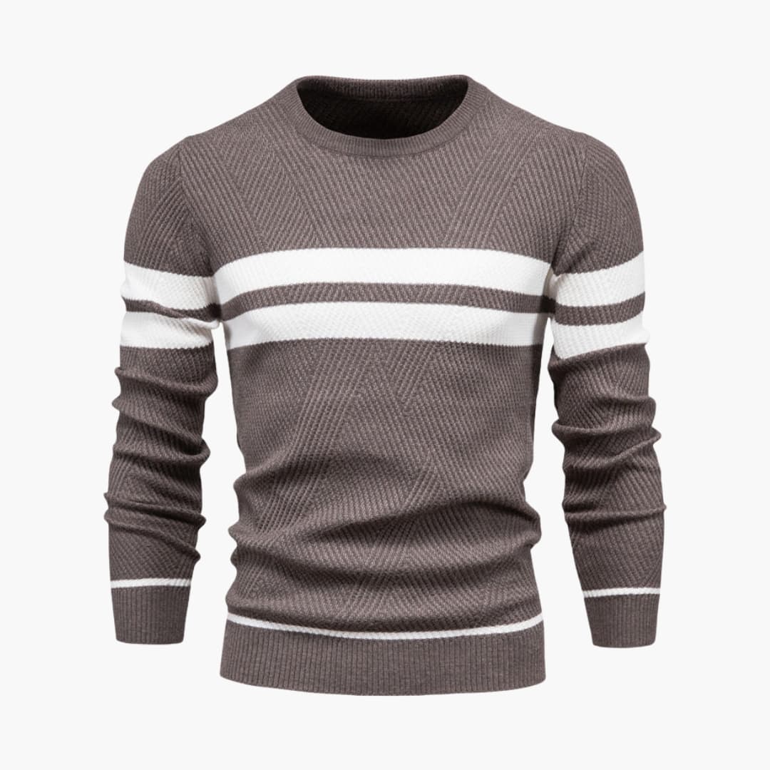 Classic Crew Neck Stripe Pullover Sweater
