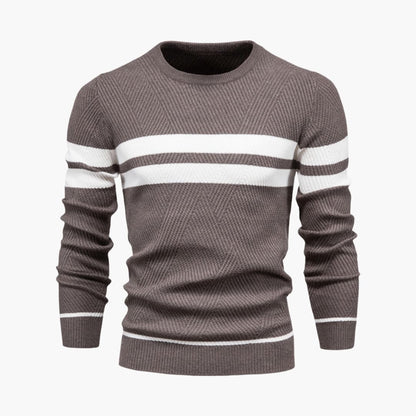 Classic Crew Neck Stripe Pullover Sweater