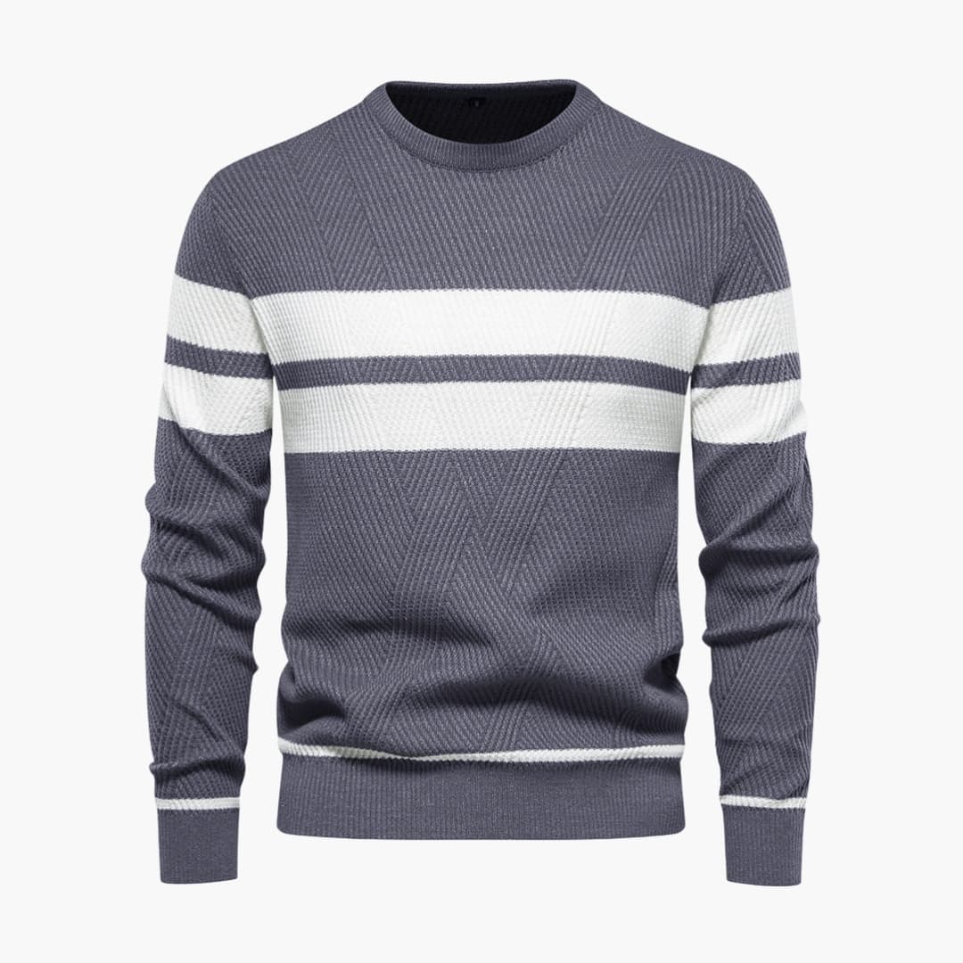 Classic Crew Neck Stripe Pullover Sweater