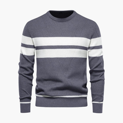 Classic Crew Neck Stripe Pullover Sweater