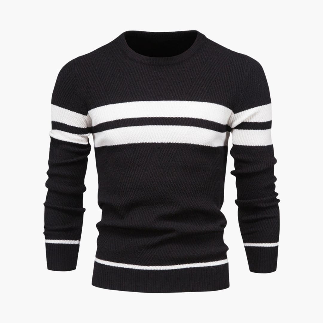 Classic Crew Neck Stripe Pullover Sweater