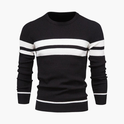 Classic Crew Neck Stripe Pullover Sweater