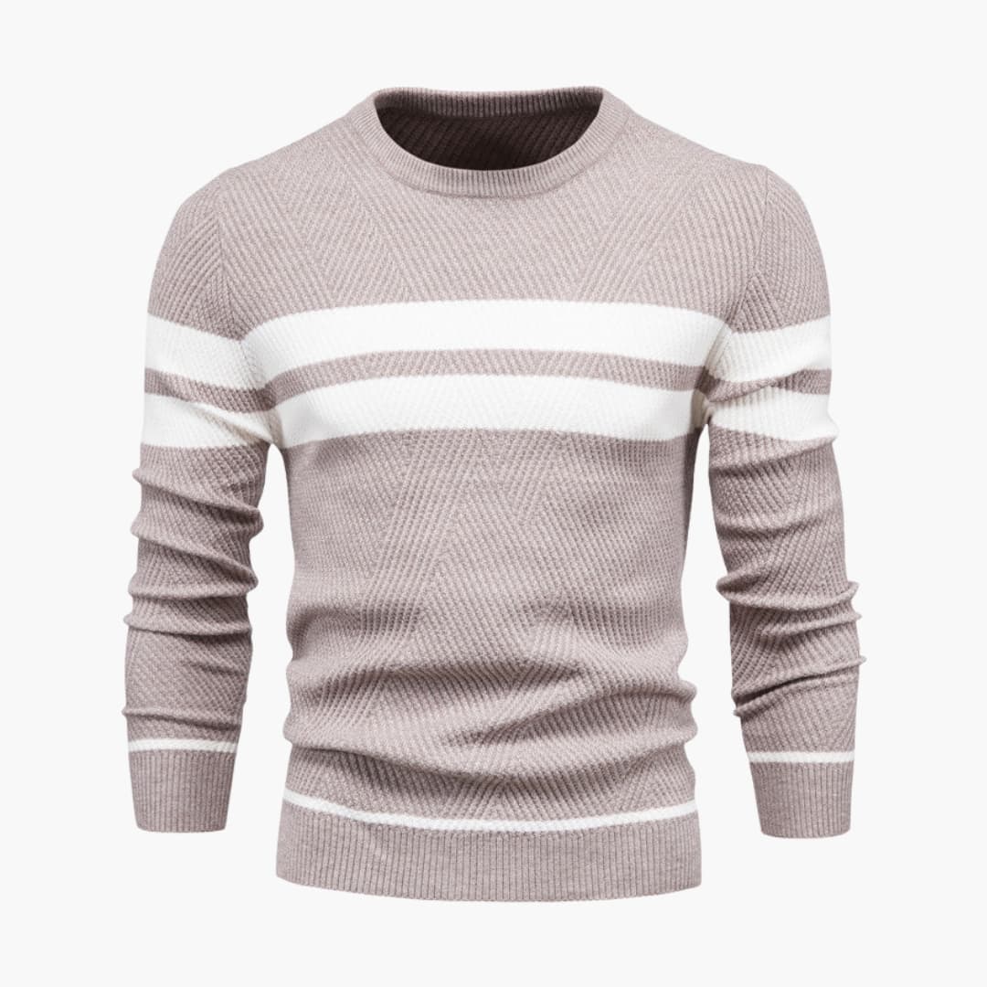 Classic Crew Neck Stripe Pullover Sweater