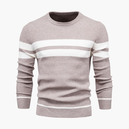 Classic Crew Neck Stripe Pullover Sweater