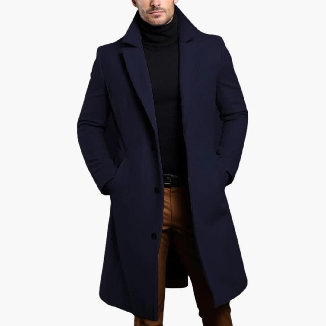 Classic Men's Waterproof Trench Coat with Pockets