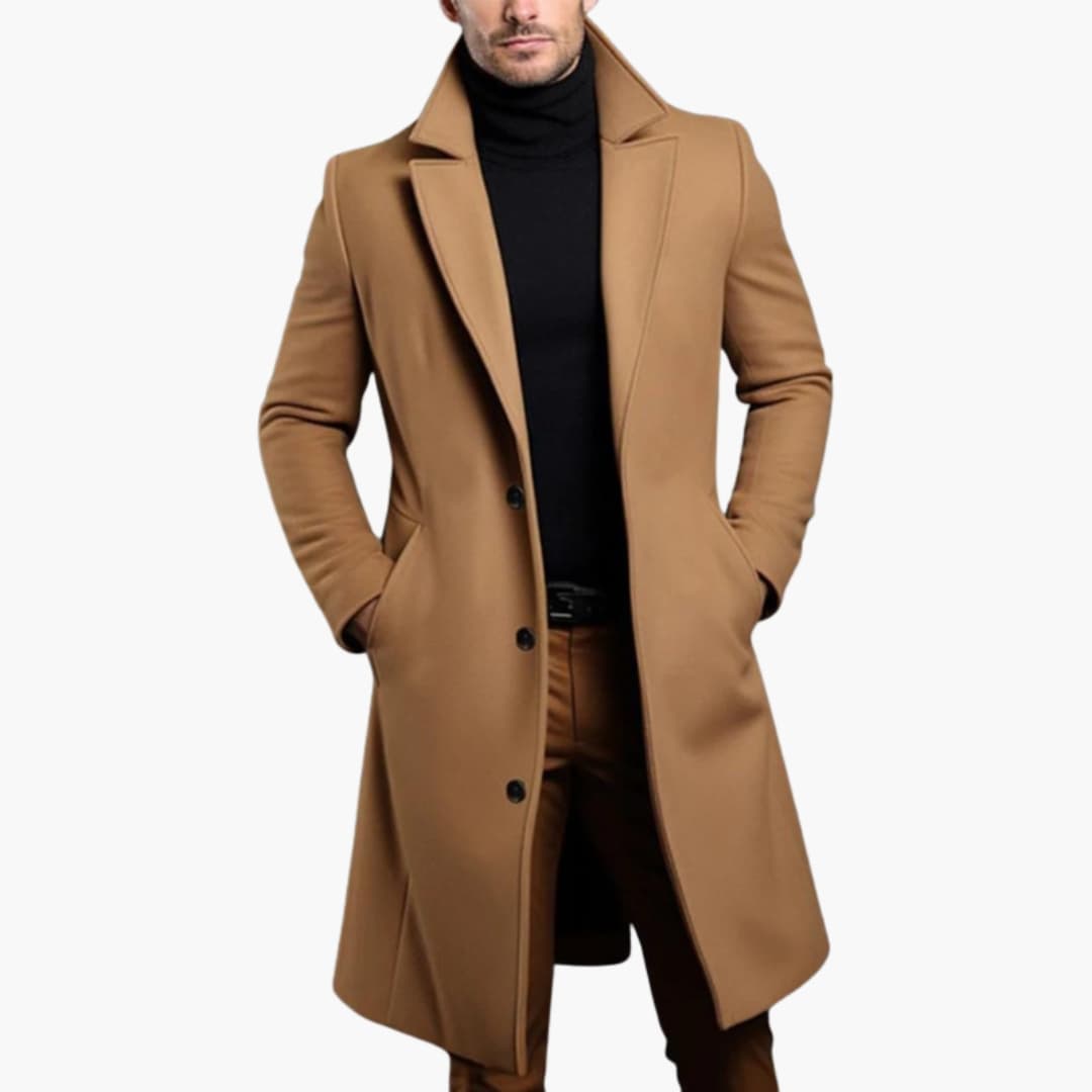 Classic Men's Waterproof Trench Coat with Pockets
