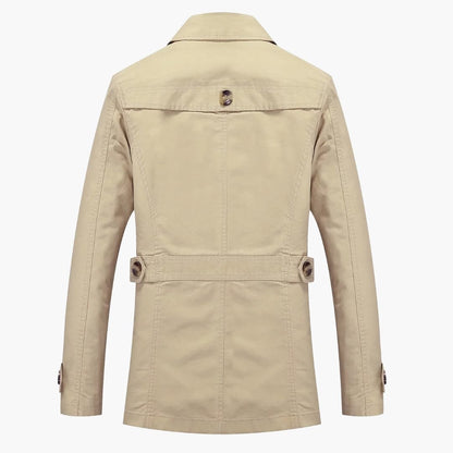 Classic Waterproof Mens Long Coat with Pockets