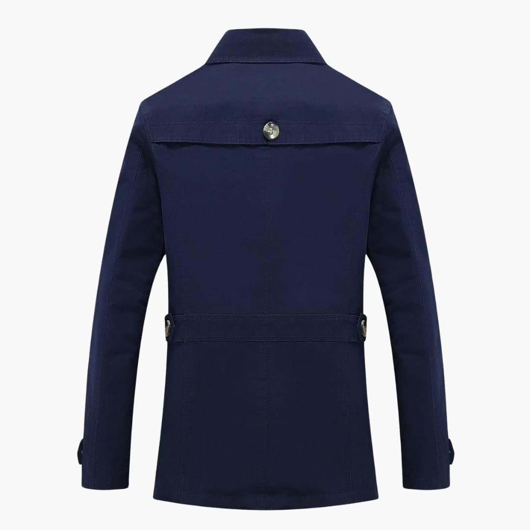 Classic Waterproof Mens Long Coat with Pockets