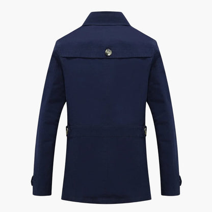 Classic Waterproof Mens Long Coat with Pockets