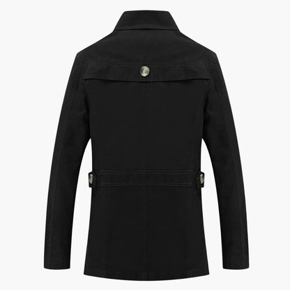 Classic Waterproof Mens Long Coat with Pockets