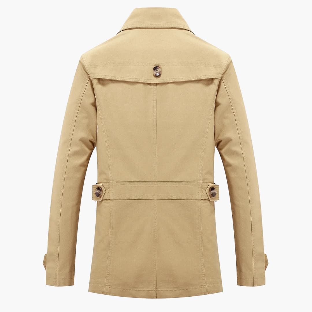 Classic Waterproof Mens Long Coat with Pockets