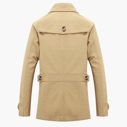 Classic Waterproof Mens Long Coat with Pockets