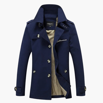 Classic Waterproof Mens Long Coat with Pockets