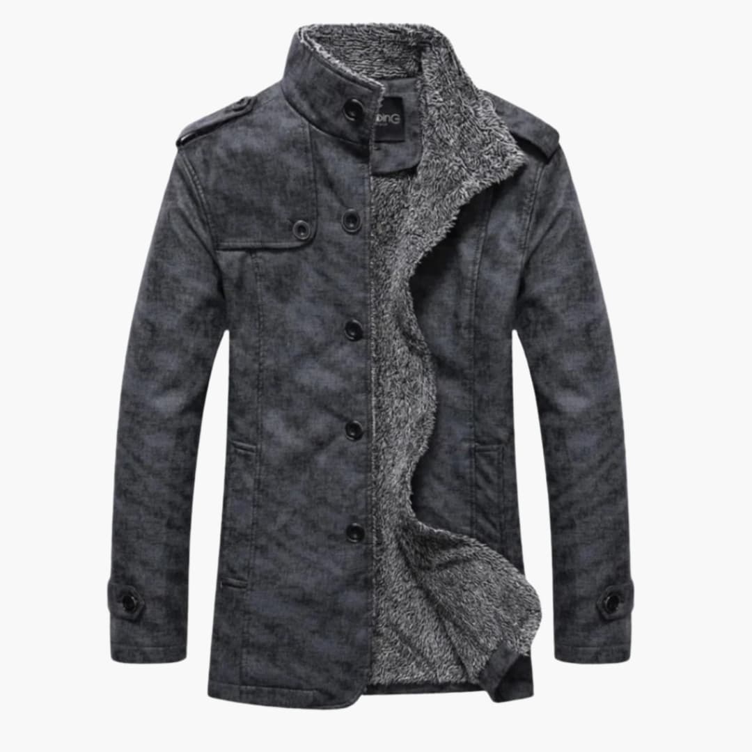 Warm Mens Parka Coat with Pockets - Olytrend