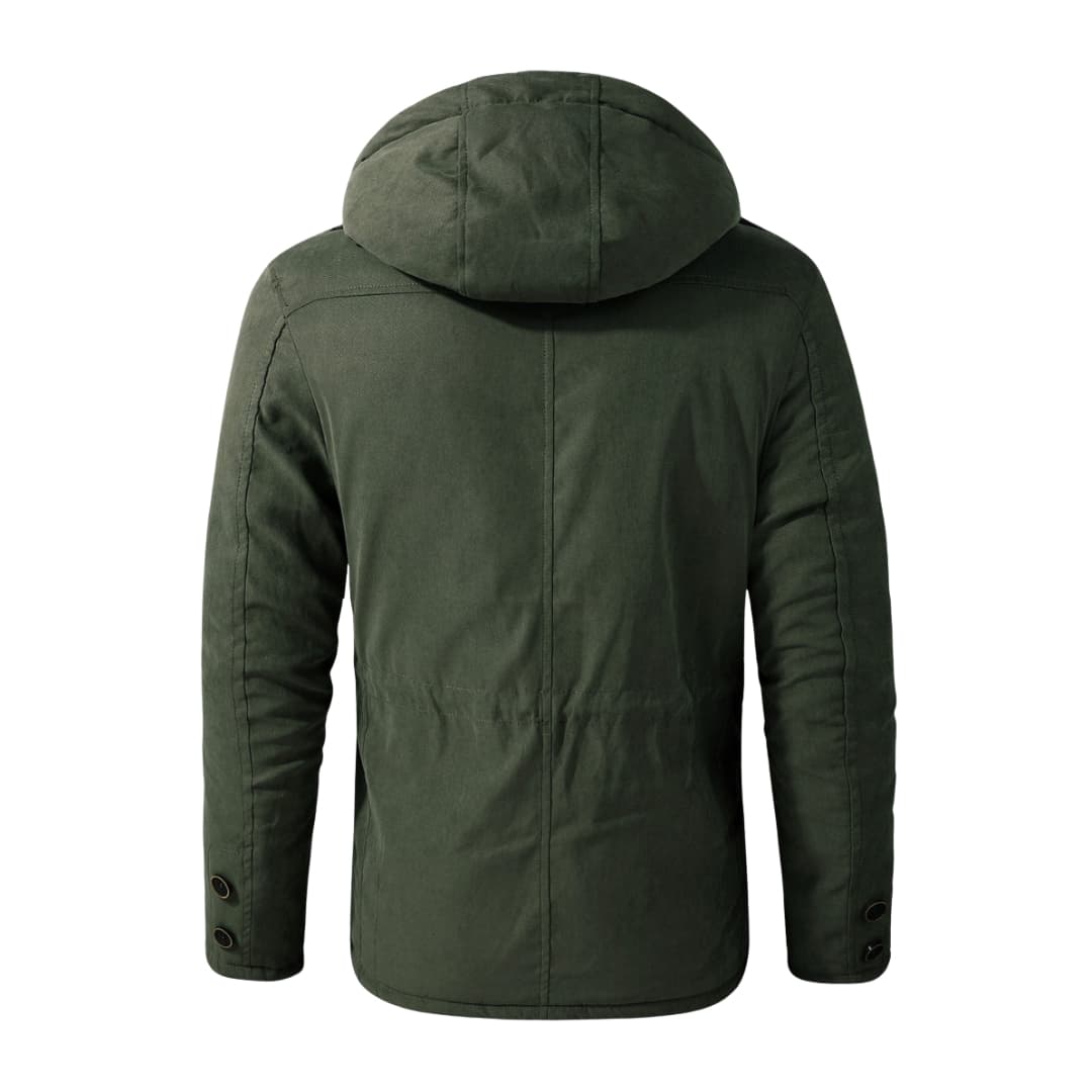Warm Waterproof Parka with Zip and Multiple Pockets