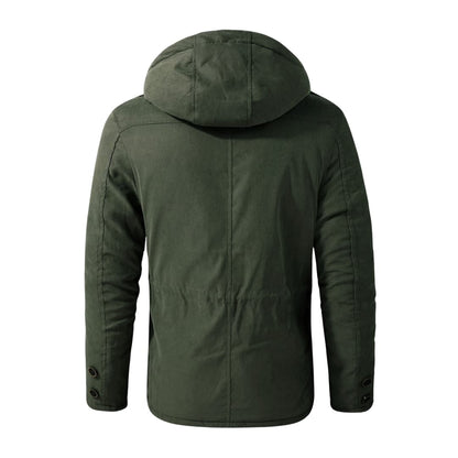 Warm Waterproof Parka with Zip and Multiple Pockets
