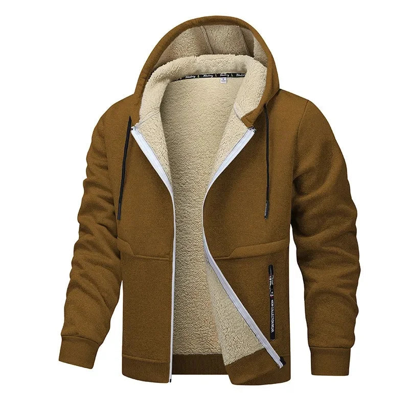 Thermal Men's Full Zip Hooded Fleece Jacket