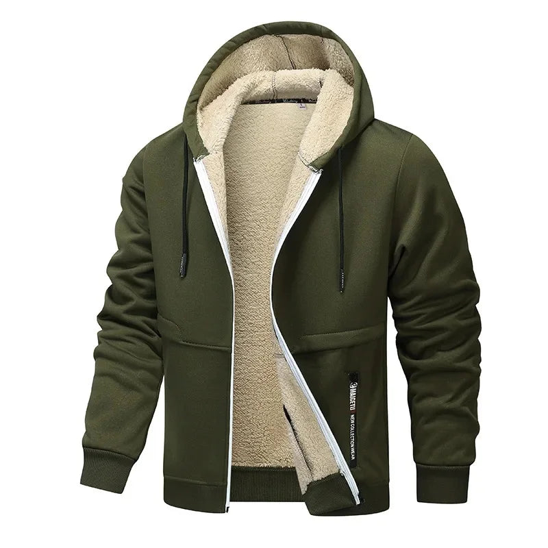 Thermal Men's Full Zip Hooded Fleece Jacket
