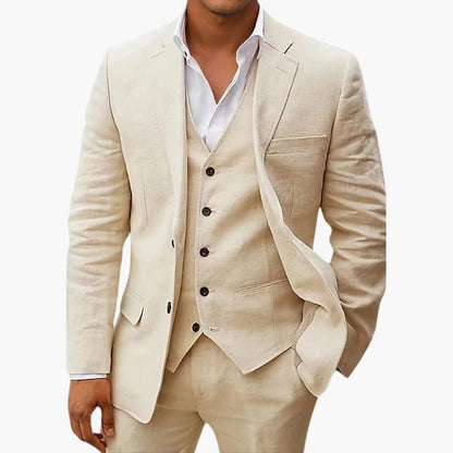 Classic 3 Piece Suit with Waistcoat and Peak Lapel